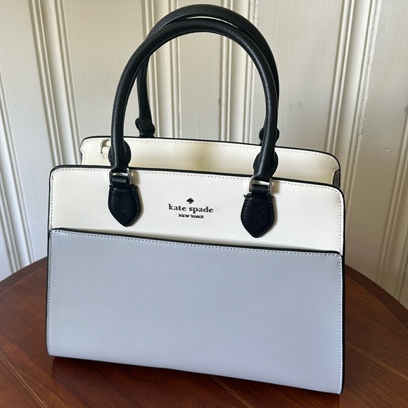 kate spade Handbags - Kate Spade Madison Colorblock Saffiano Leather Medium Satchel Platinum Grey NWT